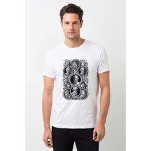 Qivi Filozoflar Baskılı Beyaz Erkek T-shirt