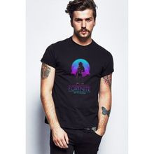 Qivi Fortine Battle Royale Baskılı Siyah Erkek Örme T-shirt