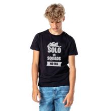 Qivi Fortnıte Solo Vs Squads No Fill Siyah Baskılı Unisex Çocuk T-shirt