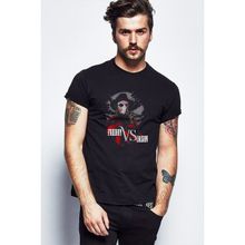 Qivi Freddy Vs Jason Baskılı Siyah Erkek Örme T-shirt