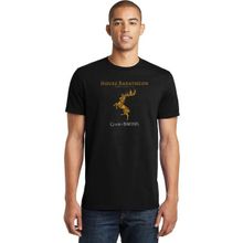 Qivi G O T House Baratheon Baskılı Siyah Erkek Örme T-shirt