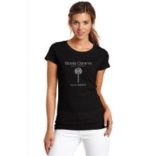 Qivi G O T House Cerwyn Baskılı Siyah Kadın Örme T-shirt