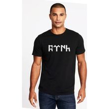 Qivi Göktürk Türk Baskılı Siyah Erkek Örme T-shirt