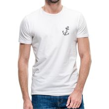 Qivi Gri Çapa Baskılı Beyaz Erkek T-shirt
