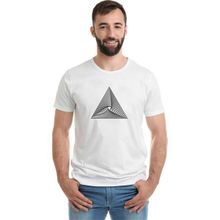 Qivi Hipnos Triangle Baskılı Beyaz Erkek T-shirt