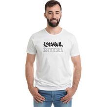 Qivi Ist Istanbul 34 Baskılı Beyaz Erkek T-shirt