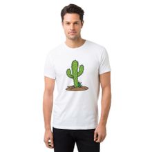 Qivi Kaktüs Cactus Baskılı Beyaz Erkek T-shirt