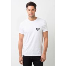 Qivi Kalp Baskılı Beyaz Erkek T-shirt