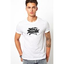 Qivi King Diamond Logo Baskılı Beyaz Erkek T-shirt