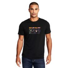 Qivi Kiss Rock And Roll Over Müzik Topluluğu Öpücük Baskılı Siyah Erkek Örme T-shirt