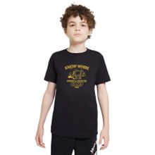Qivi Know Where Camp Baskılı Siyah Unisex Çocuk T-shirt