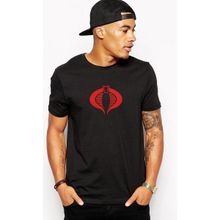 Qivi Kobra Kırmızı Baskılı Siyah Erkek Örme T-shirt