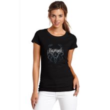 Qivi Korpiklaani Dark Roots Baskılı Siyah Örme Kadın T-shirt