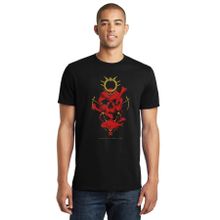 Qivi Kuru Kafa Oraak Balık Baskılı Siyah Erkek Örme T-shirt