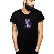 Qivi Lady Gaga Baskılı Siyah Erkek Örme T-shirt