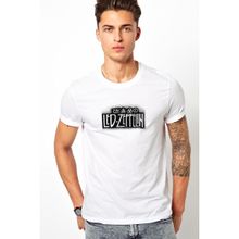 Qivi Led Zeppelin Baskılı Beyaz Erkek T-shirt