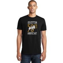 Qivi LED Zeppelin Launches Historical 50 Series Baskılı Siyah Erkek Örme T-shirt