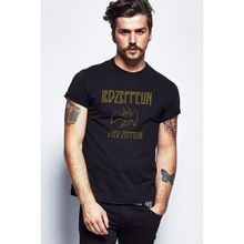 Qivi LED Zeppelin x LED Zeppelin Metal Baskılı Siyah Erkek Örme T-shirt