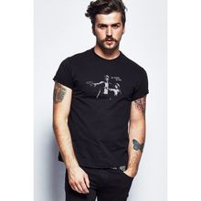 Qivi Leon Mathilda No Woman No Baskılı Siyah Erkek Örme T-shirt