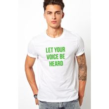 Qivi Let Your Voice Be Heard Baskılı Beyaz Erkek T-shirt