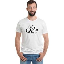 Qivi Lets Go Camp Baskılı Beyaz Erkek T-shirt
