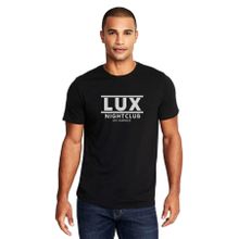 Qivi Lucifer Lux Night Club La Baskılı Siyah Erkek Örme T-shirt