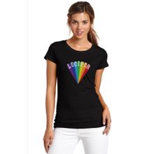 Qivi Lucifer Rising Baskılı Siyah Örme Kadın T-shirt