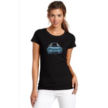 Qivi Mazda RX7 FD3S Baskılı Siyah Örme Kadın T-shirt