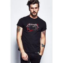 Qivi Metallica Germany Post Rock Metal Müzik Baskılı Siyah Erkek Örme T-shirt