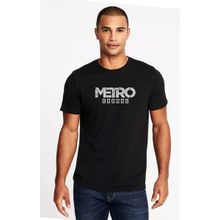 Qivi Metro Exodus Logo Baskılı Siyah Erkek Örme T-shirt