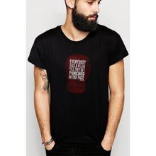 Qivi Mike Tyson Everybody Has A Boks Baskılı Siyah Erkek Örme T-shirt