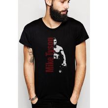 Qivi Mike Tyson Punch Boks Baskılı Siyah Erkek Örme T-shirt