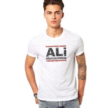 Qivi Mohamed Ali Run Dmc Baskılı Beyaz Erkek T-shirt