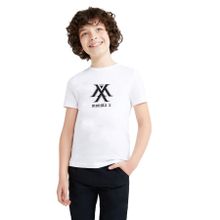 Qivi Monsta X Logo Baskılı Beyaz Unisex Çocuk T-shirt