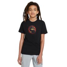 Qivi Mortal Kombat Logo Baskılı Siyah Unisex Çocuk T-shirt