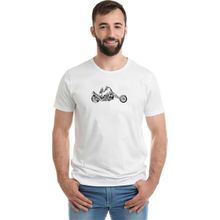 Qivi Motorcycle Chopper Clip Motorcycle Clipart Chopper Baskılı Beyaz Erkek T-shirt