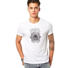 Qivi Muinaiset Baskılı Beyaz Erkek T-shirt