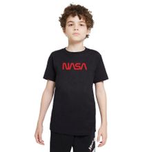 Qivi Nasa Baskılı Siyah Unisex Çocuk T-shirt