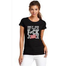 Qivi Only God Can Judge Me Fck Ju Ce Baskılı Beyaz Örme Kadın T-shirt