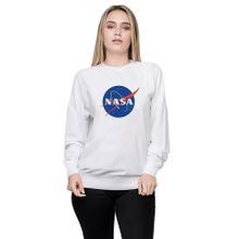 Qivi P11292S3070 Nasa Logo Simge Baskılı Örme Kadın Beyaz Sweatshirt