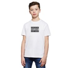 Qivi Parental Advisory Explicit Content Baskılı Unisex Çocuk Beyaz T-shirt