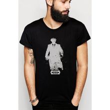 Qivi Peaky Blinders Tommy Shelby Gölge Baskılı Siyah Erkek Örme T-shirt
