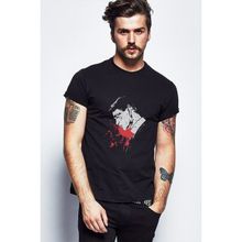 Qivi Peaky Blinders Tommy Shelby Splatter Baskılı Siyah Erkek Örme T-shirt