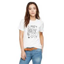Qivi Pubg Envanter Baskılı Beyaz Örme Kadın T-shirt