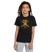Qivi Pubg Kurukafa Sarı Baskılı Unisex Çocuk Siyah T-shirt