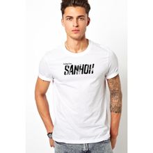 Qivi Pubg Sanhok Siyah Baskılı Beyaz Erkek Örme T-shirt