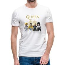Qivi Queen Lego Baskılı Beyaz Erkek T-shirt