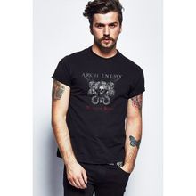 Qivi Revolution Begins Arch Enemy Baskılı Siyah Erkek Örme T-shirt