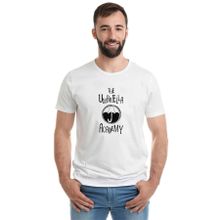 Qivi RF0219-ERKTS The Umbrella Academy Logo Yazı Baskılı Beyaz Örme Erkek T-shirt