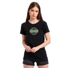 Qivi RF0244-KDNTS 14 Mart Dünya Pi Günü Dj Baskılı Siyah Kadın Örme T-shirt